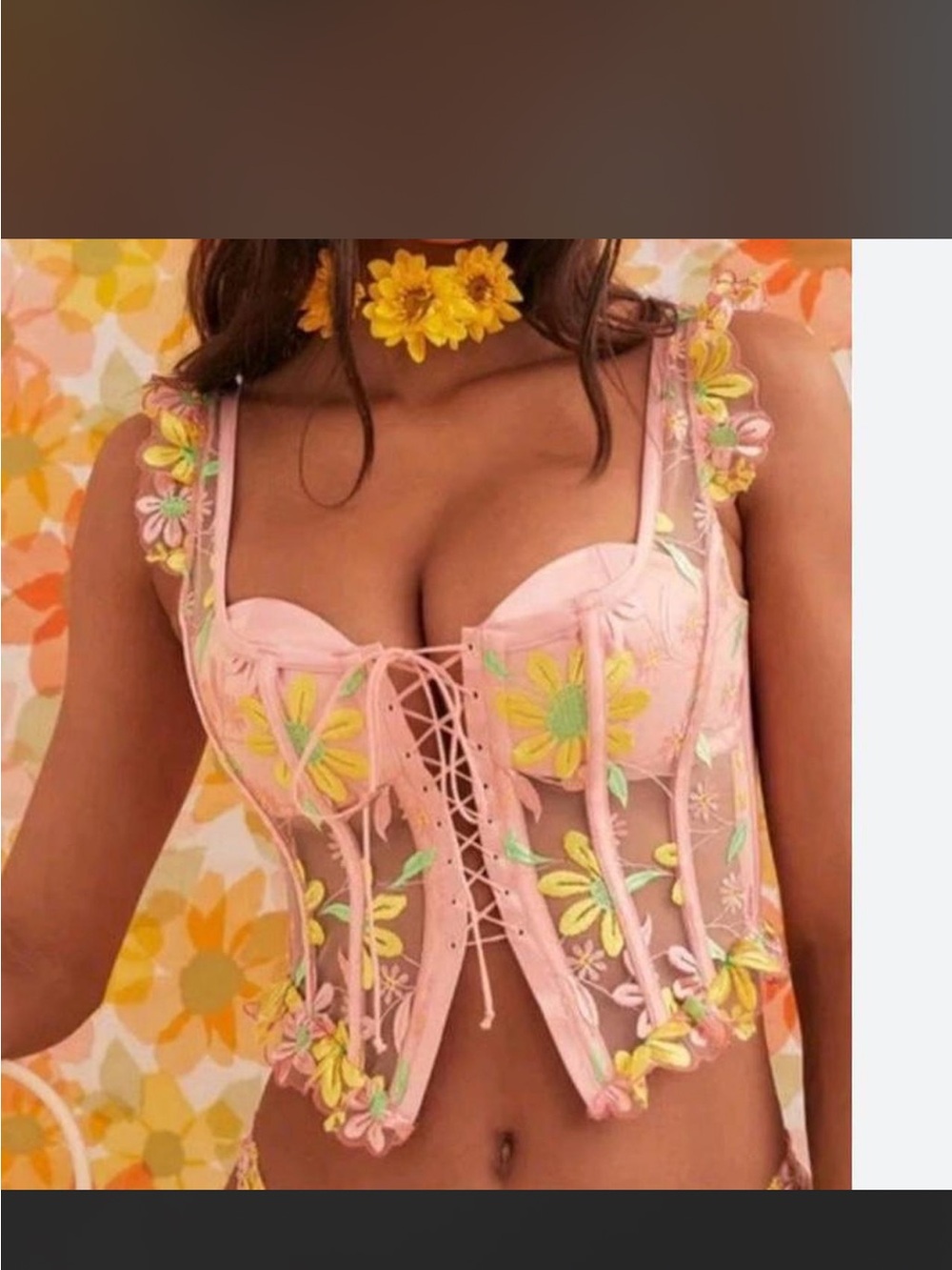 For Love And Lemons Daisy Jane Embroidery Bustier